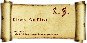 Klenk Zamfira névjegykártya